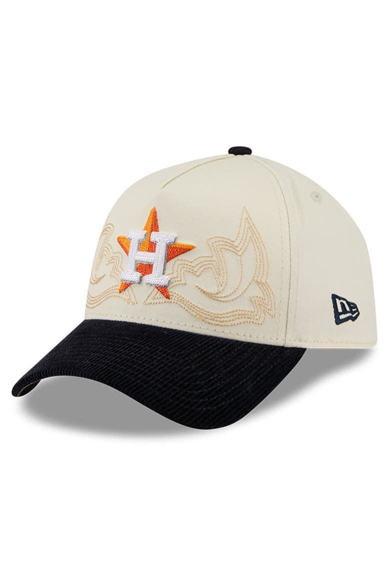 Men's New Era Stone Houston Astros Western Stitch 9FORTY A-Frame Adjustable Hat, Main, color, Stone