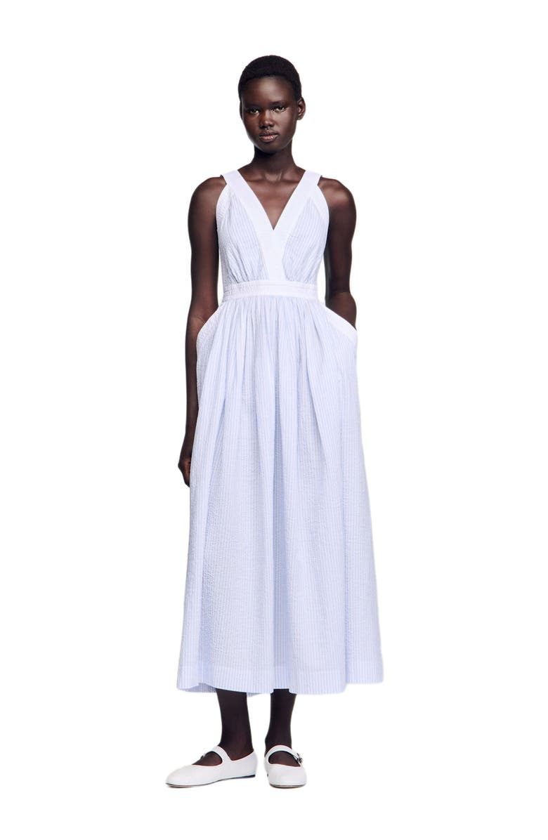 SANDRO Long striped dress, Main, color, 