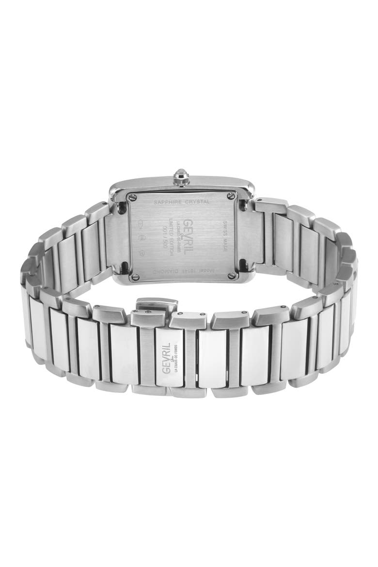 Regina Diamond Mother-of-Pearl Bracelet Watch, 34mm x 25mm, Alternate, color, SILVER
