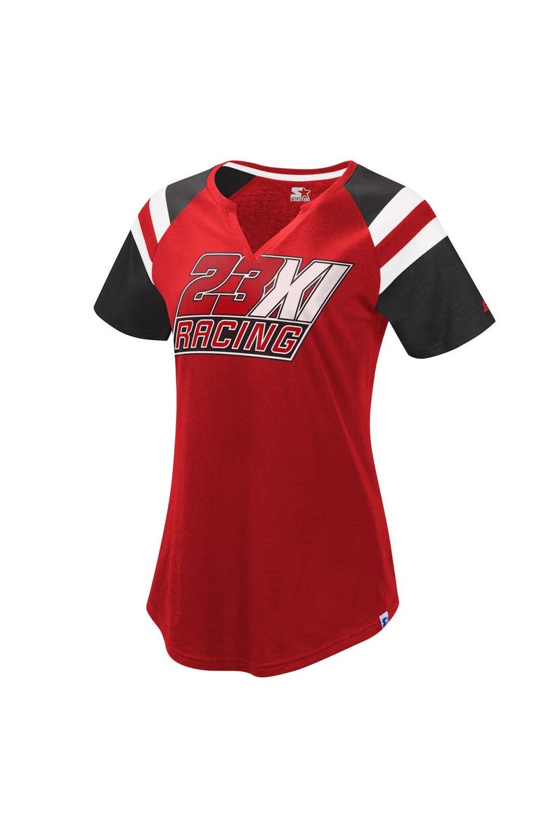 STARTER Women's Starter Red/Black 23XI Racing Game On Notch V-Neck T-Shirt, Main, color, 