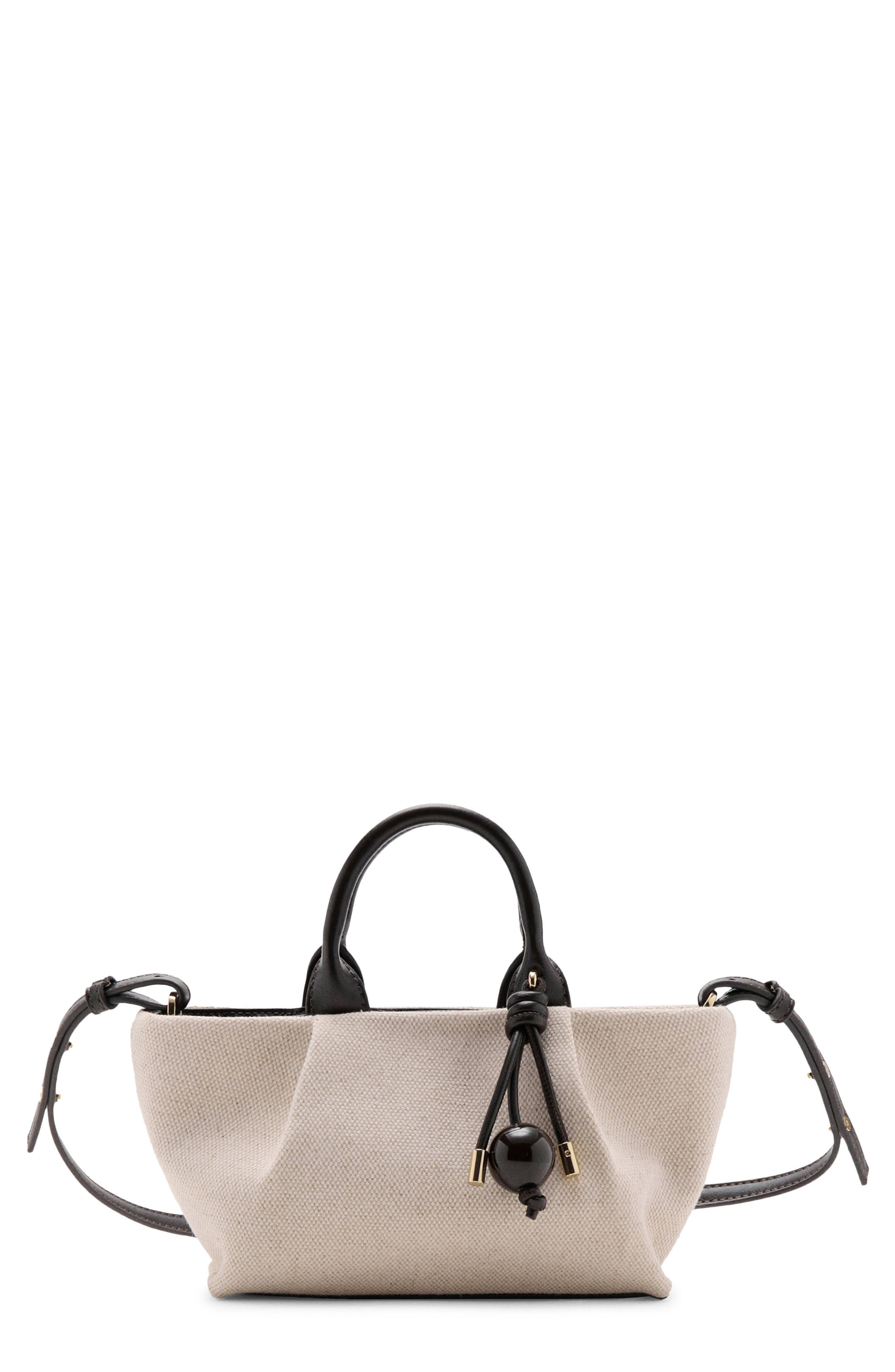 Small Canvas Tote, Main, color, BLACK AND WHITE