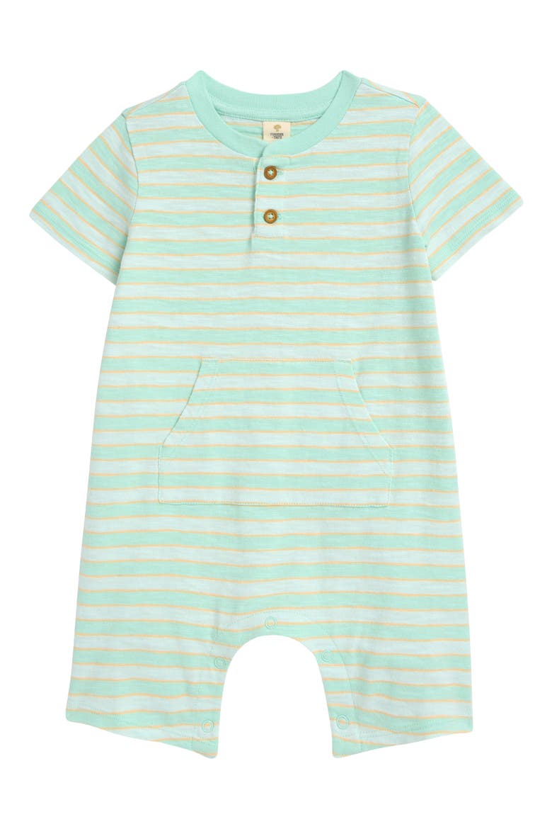 Henley Pocket Romper, Main, color, GREEN YUCCA KENDALL STRIPE