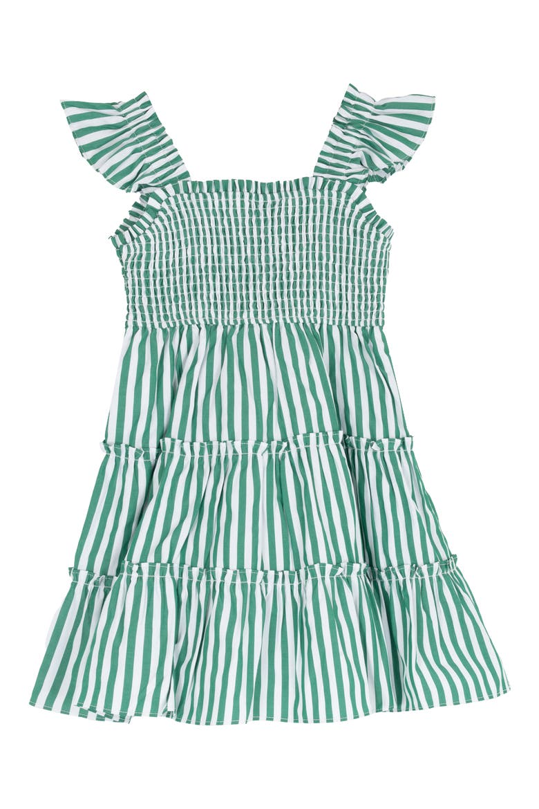 Kids' Tiered Smocked Sundress, Alternate, color, KELLY GREEN