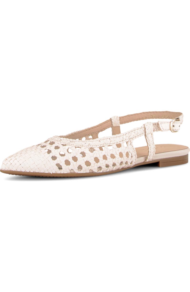 Gabor Pointed Toe Slingback Flat, Main, color, Creme
