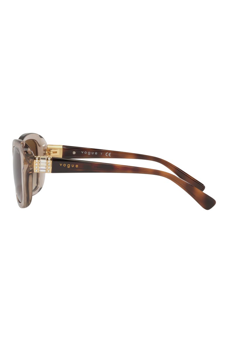 55mm Gradient Butterfly Sunglasses, Alternate, color, LIGHT BROWN / BROWN