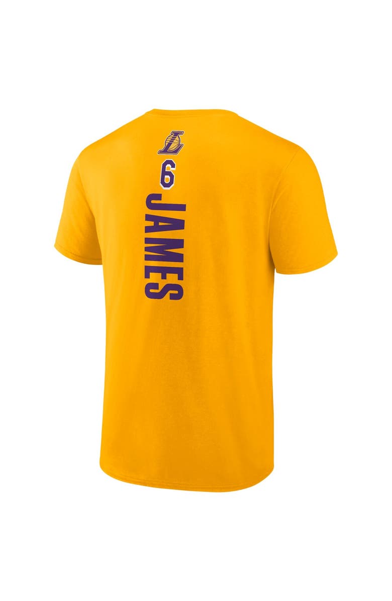 FANATICS Men's Fanatics Branded LeBron James Gold Los Angeles Lakers Playmaker Name & Number T-Shirt, Alternate, color, Gold