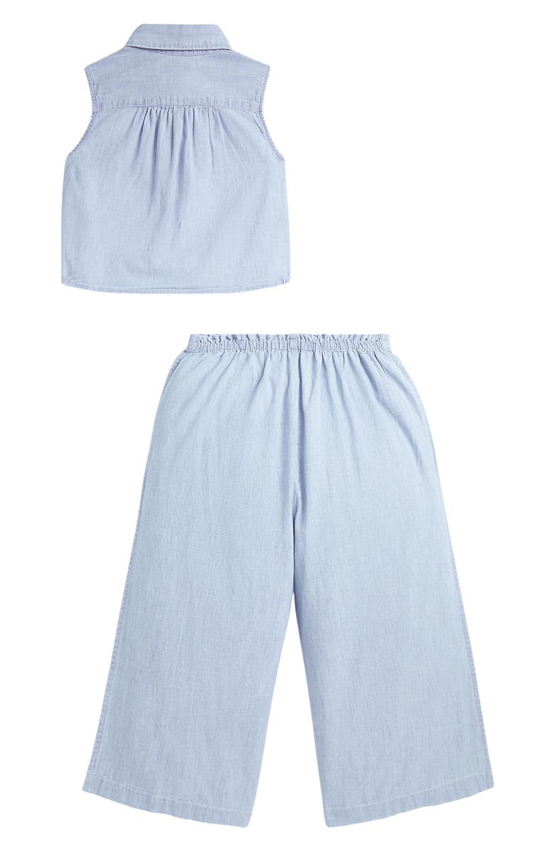 Ralph Lauren Kids' Sleeveless Cotton Chambray Button-Down Shirt & Pants Set, Alternate, color, 