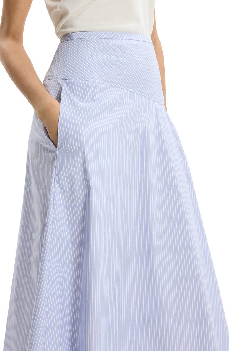 Theory Angled Yoke Stripe Skirt, Alternate, color, Blue Multi