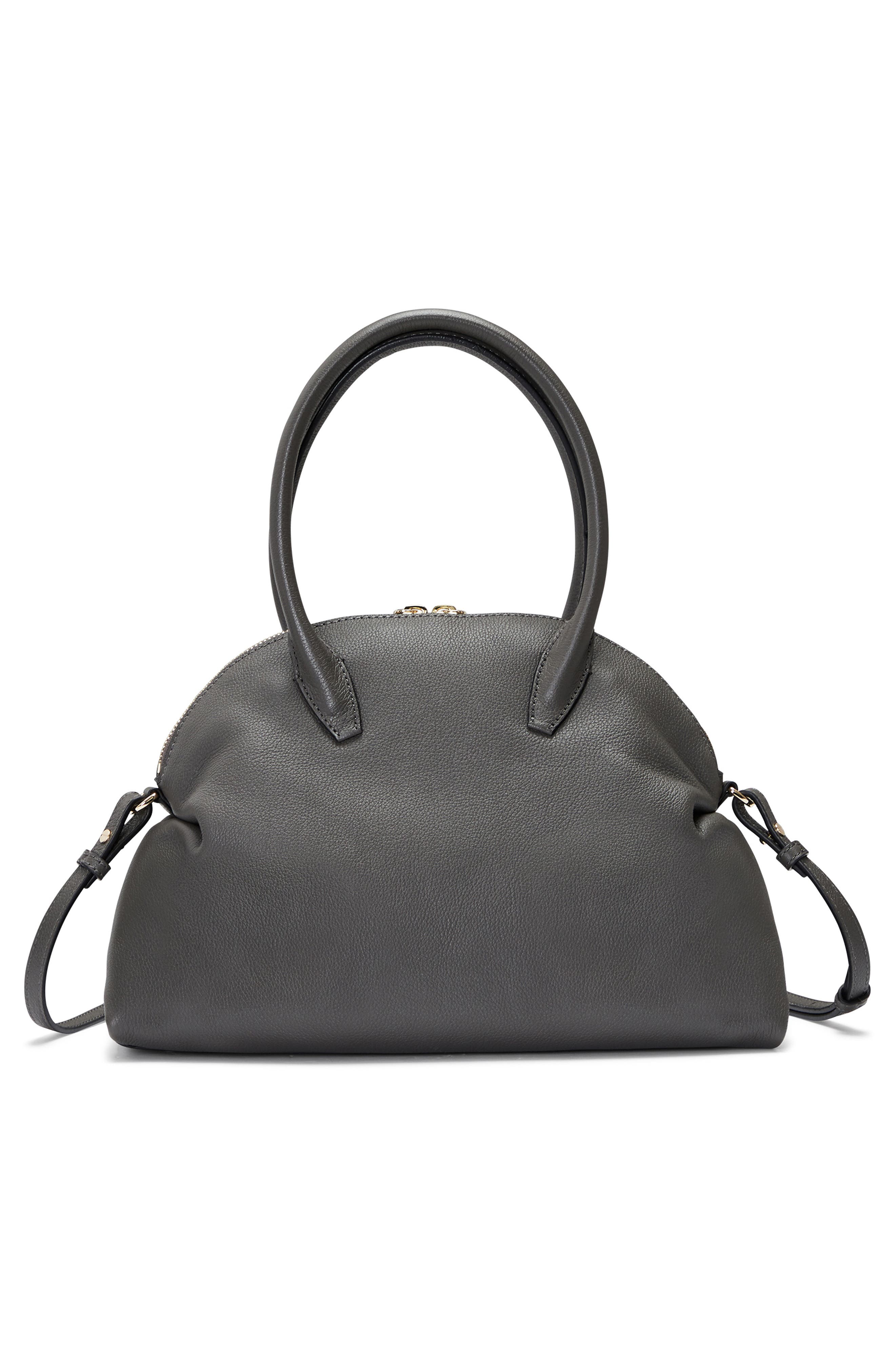 Oryany Adele Leather Bowling Bag, Alternate, color, Grey