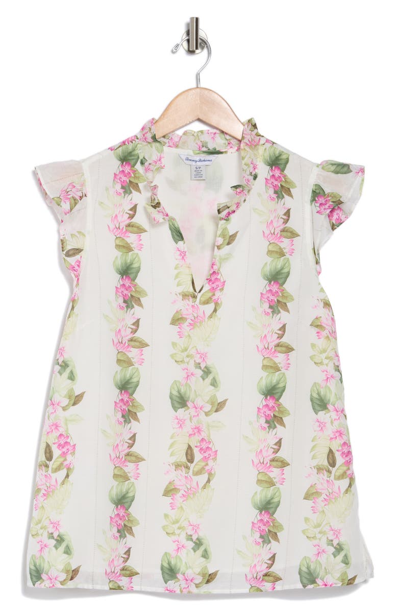 Tommy Bahama Orchid Dreams Cotton & Silk Top, Alternate, color, Coconut