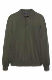 MANGO Merino Wool Polo Sweater