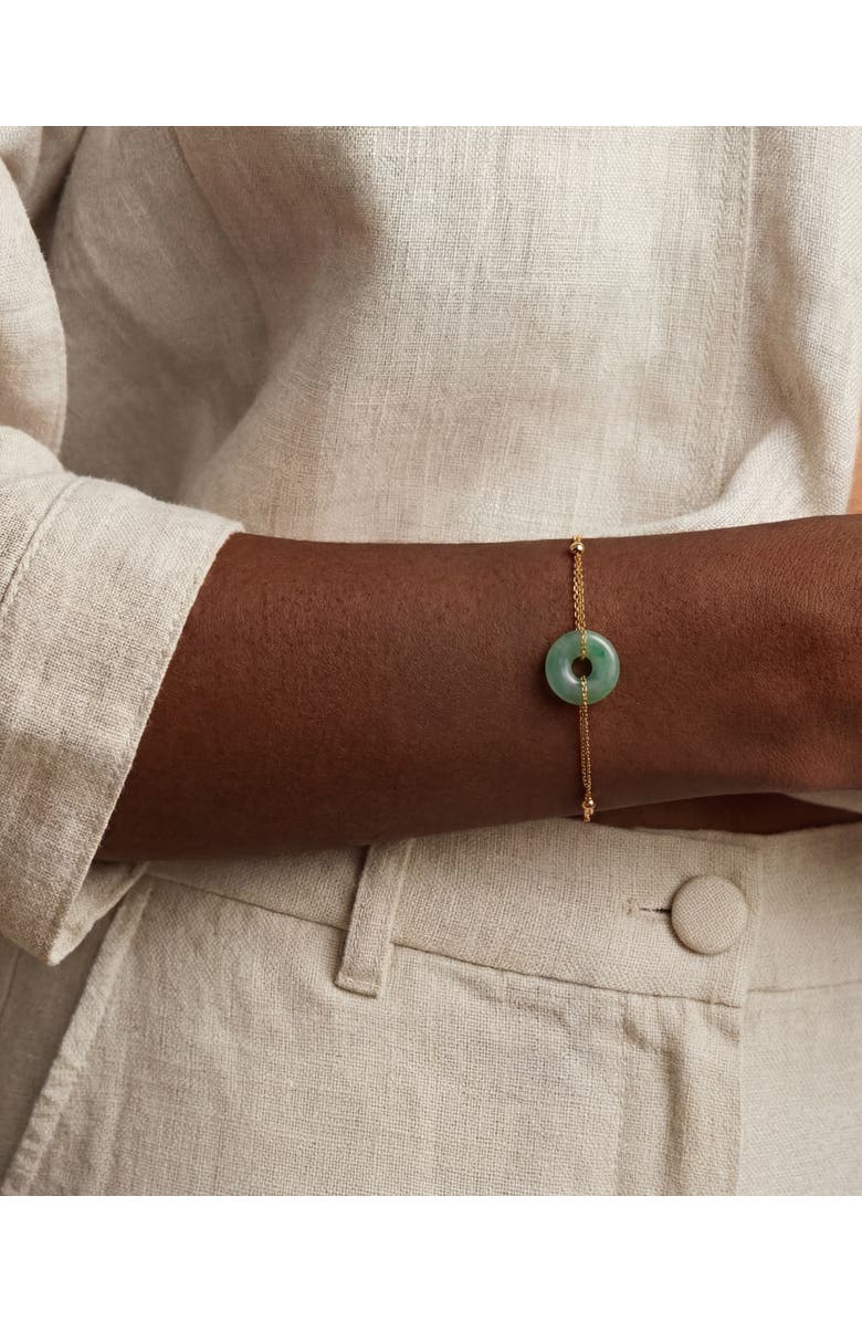 seree Marlo Green Jade Gold Bracelet, Alternate, color, Green