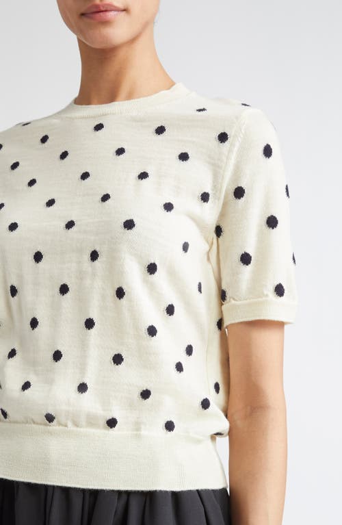 Comme Des Garcons Girl Comme Des Garçons Girl Polka Dot Intarsia Wool Sweater In Black