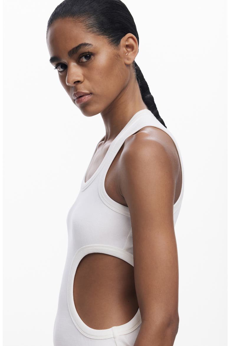 Sleeveless Cutout T-Shirt, Alternate, color, WHITE
