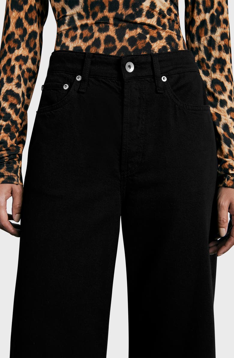 rag & bone Featherweight Logan Wide Leg Jeans, Alternate, color, Black