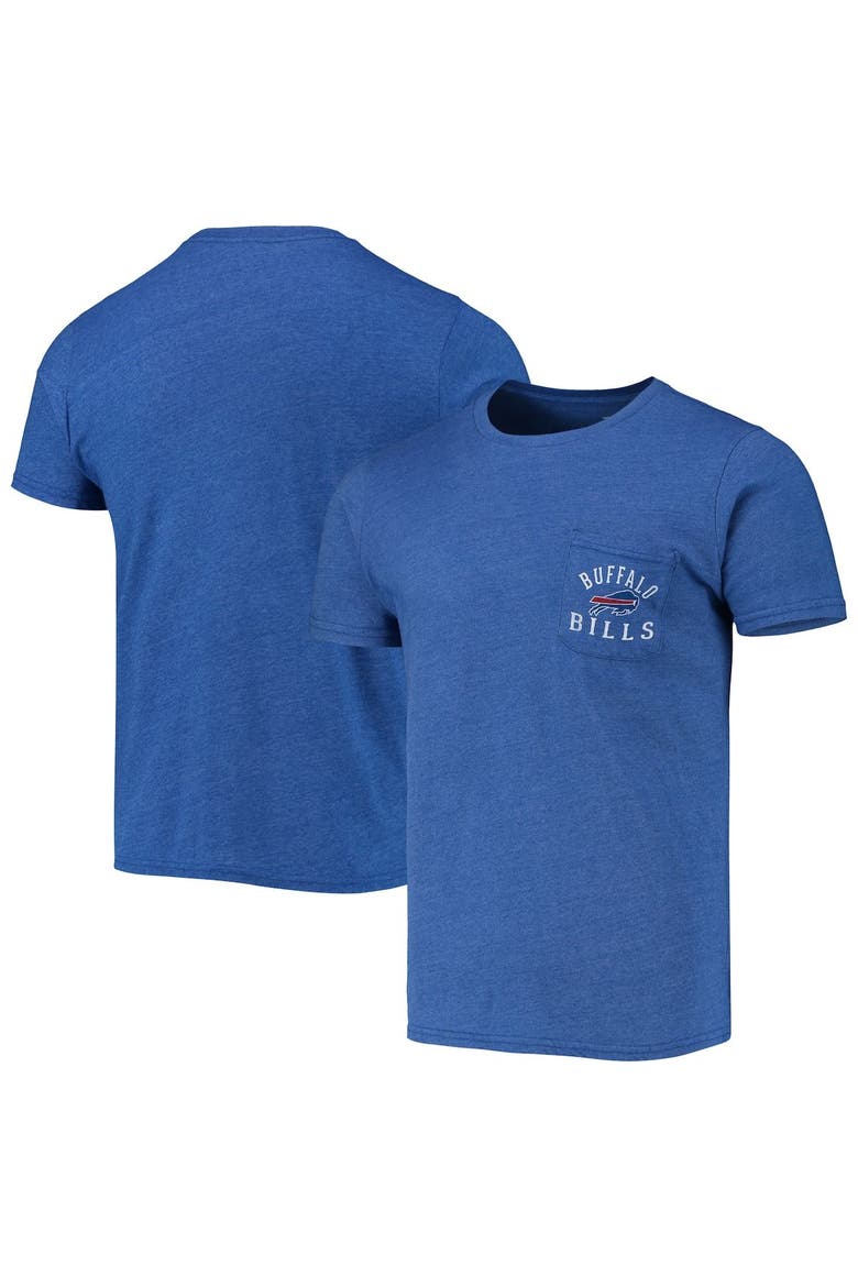 Men's Fanatics Branded Heathered Royal Buffalo Bills Field Goal Pocket Tri-Blend T-Shirt, Alternate, color, Heather Royal