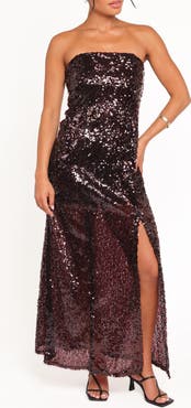 Petal & Pup Liliane Sequin Strapless Maxi Dress