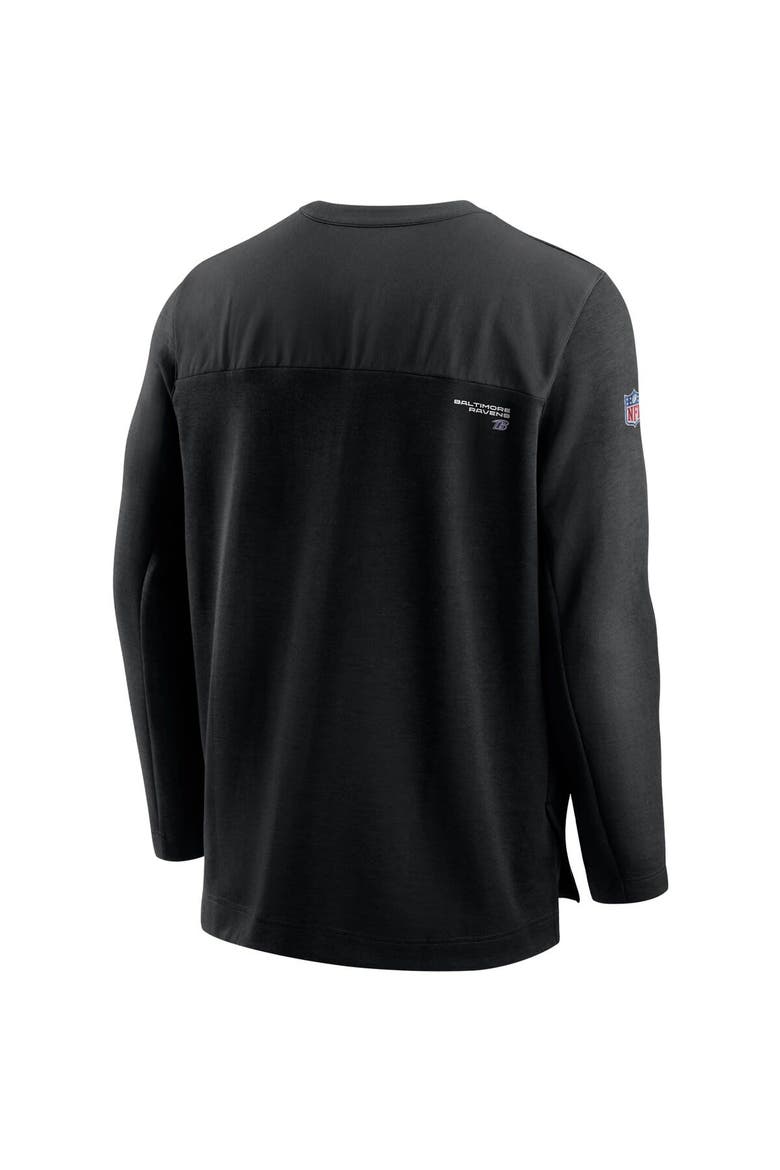 Men's Nike Black Baltimore Ravens Sideline Half-Zip UV Performance Jacket, Alternate, color, Black