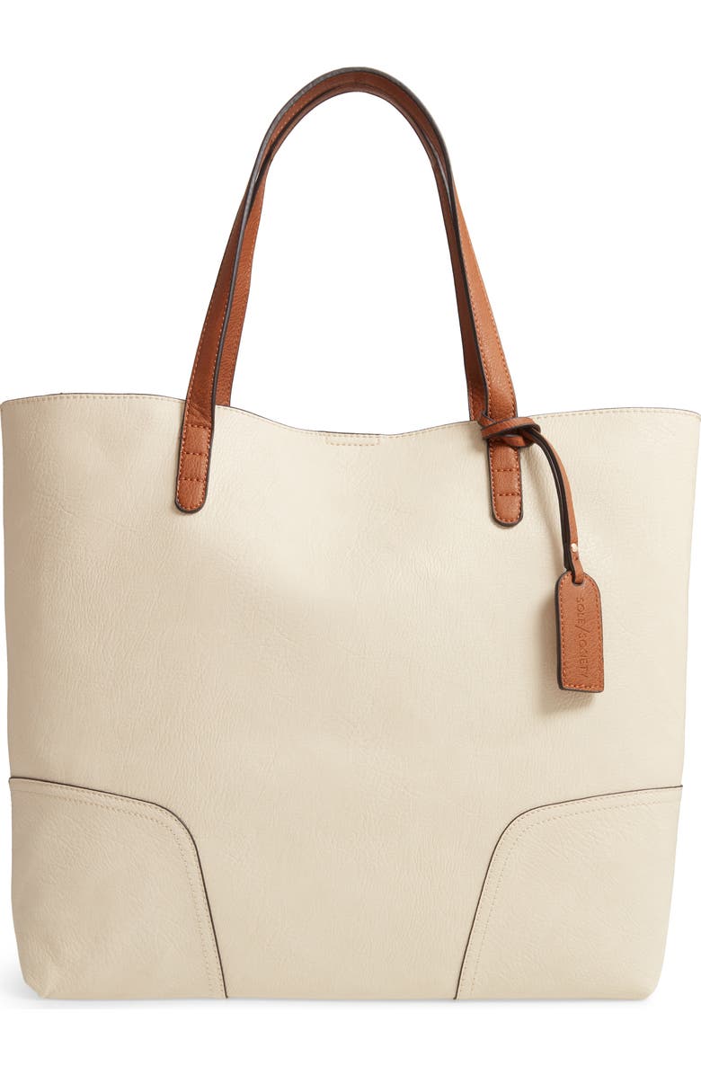 Sole Society Lilyn Faux Leather Tote, Main, color,