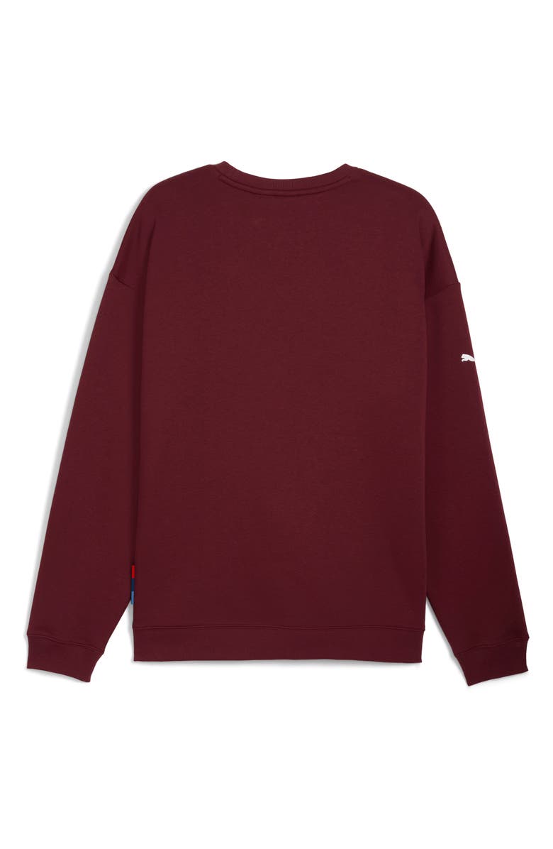 PUMA BMW Cotton Graphic Crewneck Sweatshirt, Alternate, color, Ruby Shimmer
