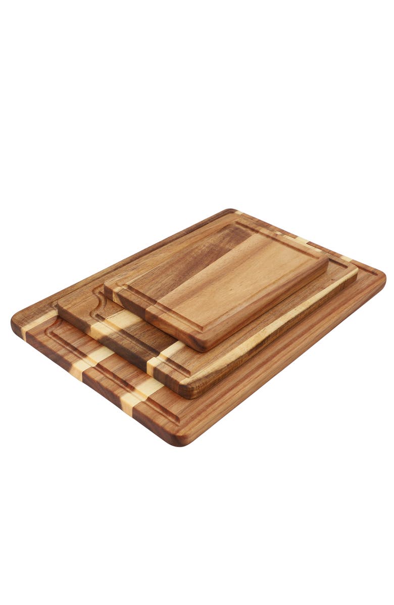 Megachef 3 Piece Acacia Wood Cutting Board Set, Alternate, color, Acacia