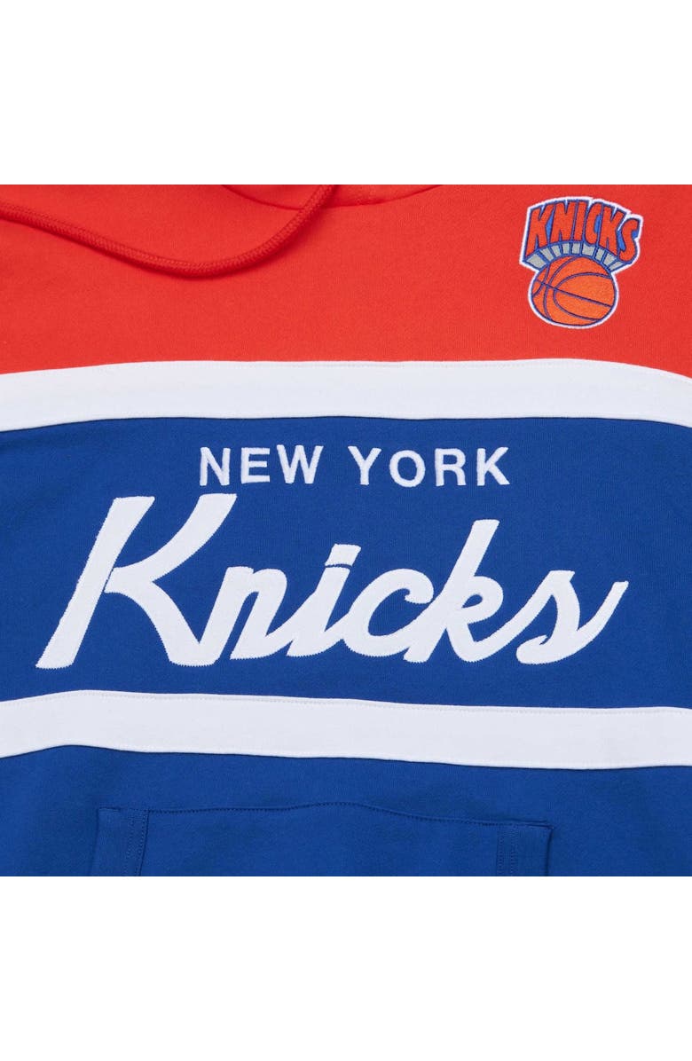 Mitchell & Ness Men's Mitchell & Ness Blue New York Knicks Big & Tall Hardwood Classics Head Coach Pullover Hoodie, Alternate, color, 