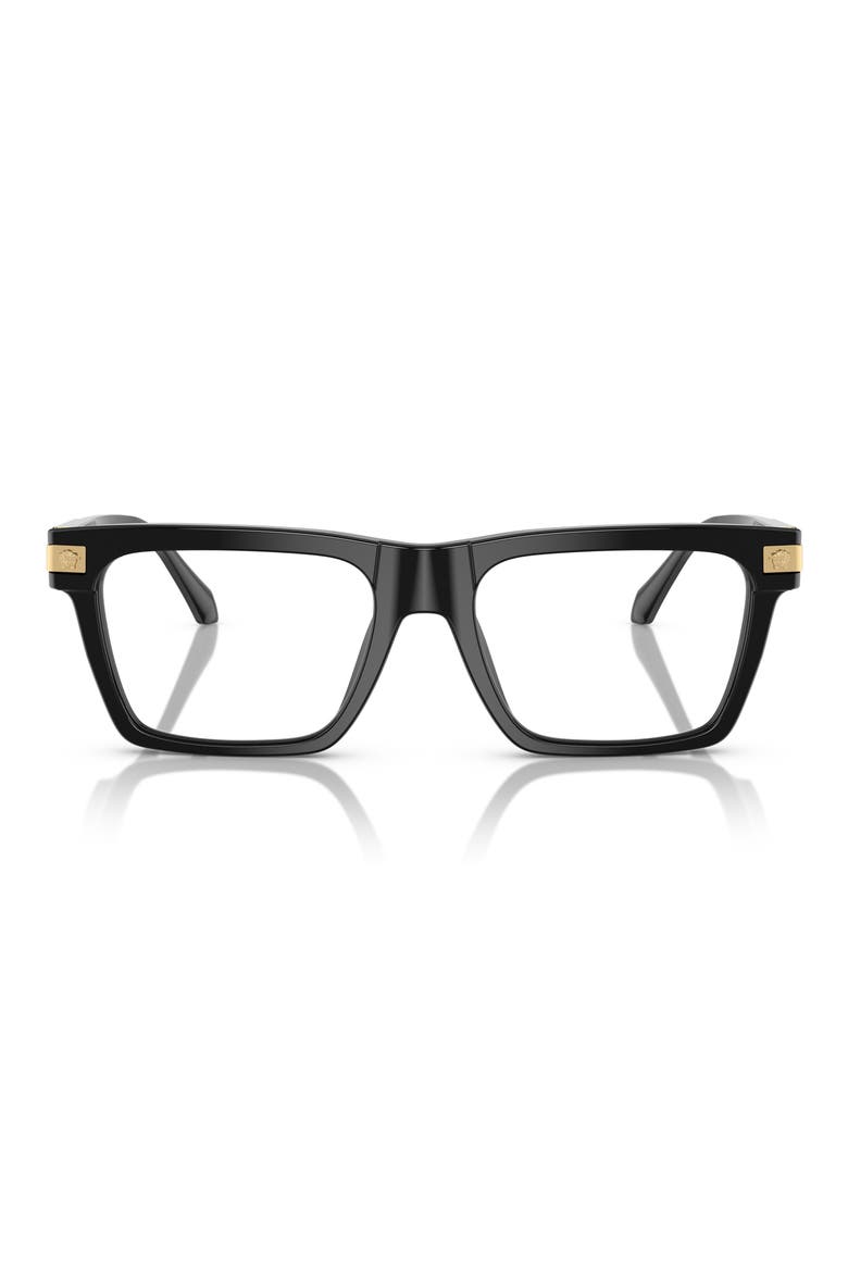 55mm Rectangle Optical Glasses, Main, color, BLACK