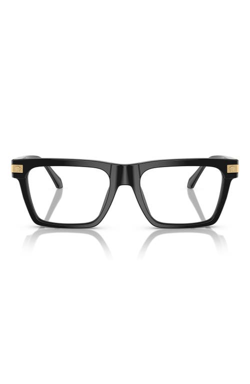 Versace 55mm Rectangle Optical Glasses In Black