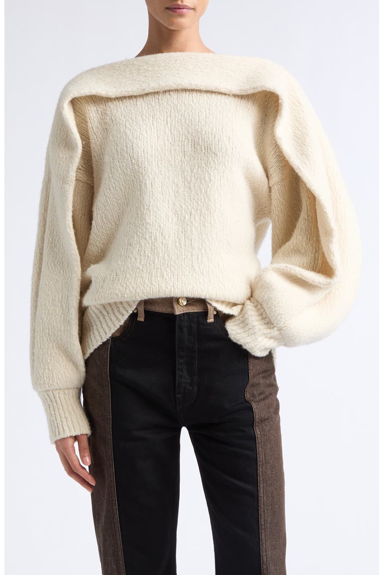 Umber Wool Blend Sweater, Main, color, BUFF