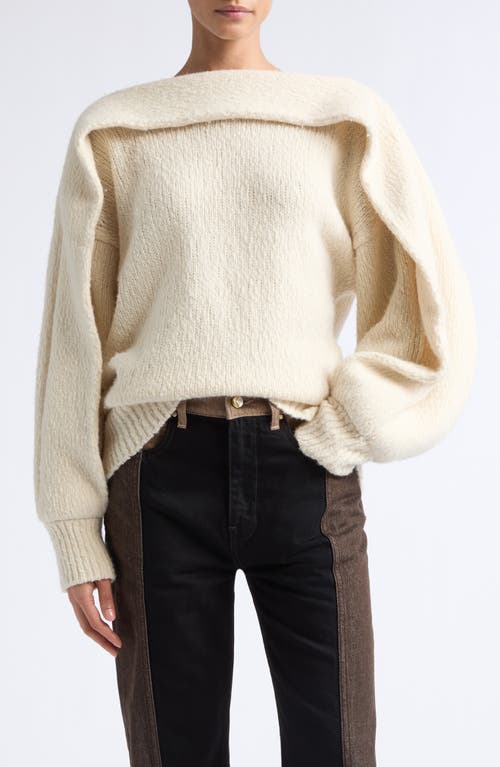 Ossou Umber Wool Blend Sweater In Buff