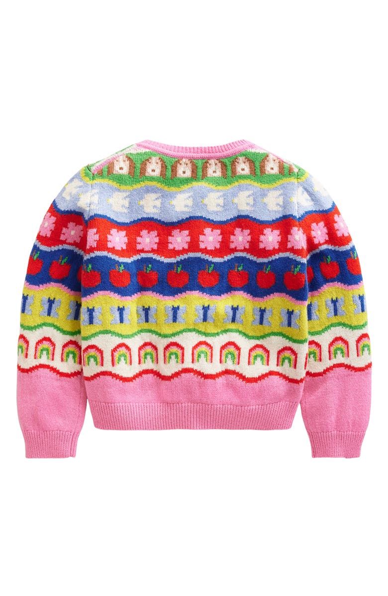 Mini Boden Kids' Edie Fair Isle Cotton & Wool Blend Cardigan, Alternate, color,