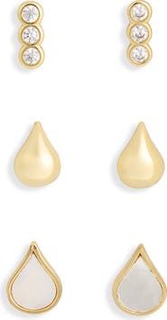 Argento Vivo Sterling Silver Set of 3 Teardrop Stud Earrings