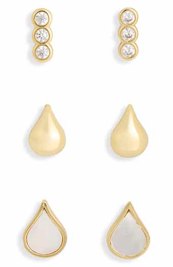 Argento Vivo Sterling Silver Set of 3 Teardrop Stud Earrings