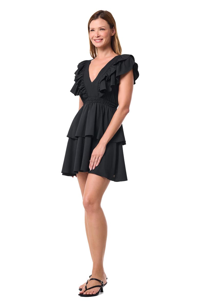 South Cove V-Neck Dress, UPF 50+ Sun Protection, Alternate, color, Black