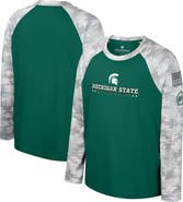 COLOSSEUM Youth Colosseum Green/Camo Michigan State Spartans OHT Military Appreciation Dark Star Raglan Long Sleeve T-Shirt