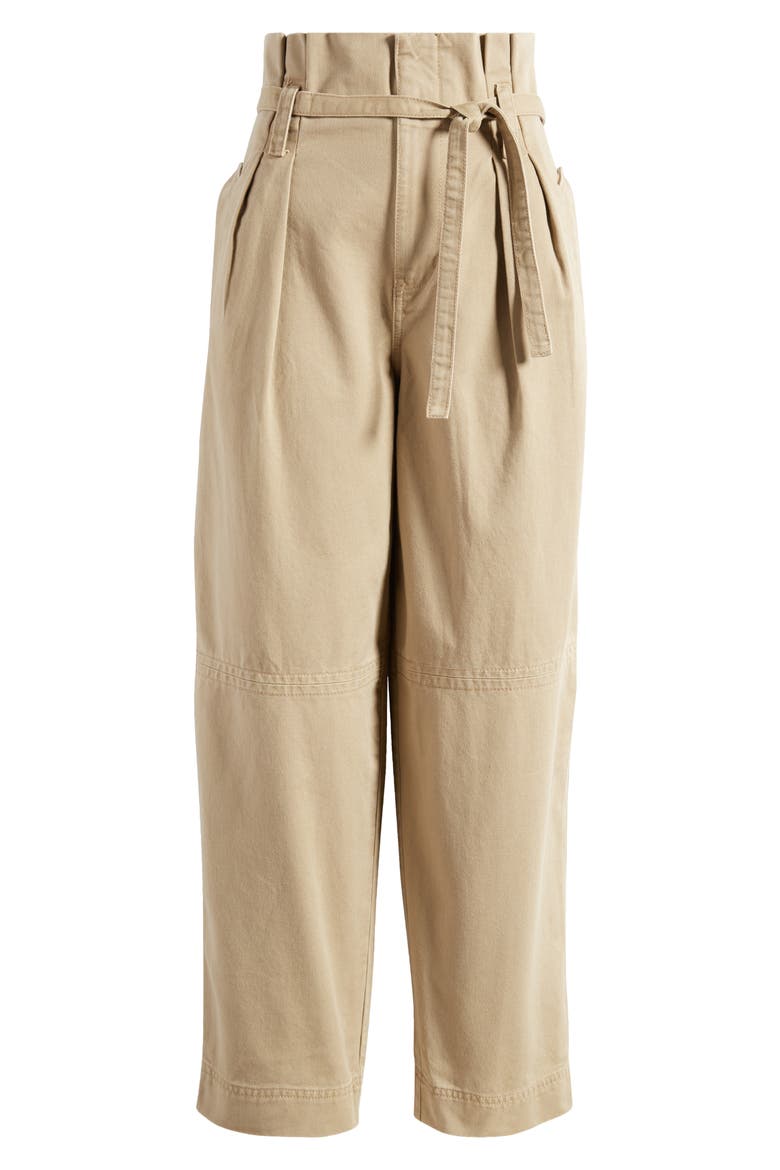 Paperbag Trench Trousers in (Re)generative Chino, Alternate, color, DRILL KHAKI