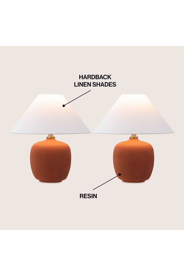 Delphi 18.25" Minimalist Scandinavian Resin/Iron LED Table Lamp, Alternate, color, Matte Wine Red
