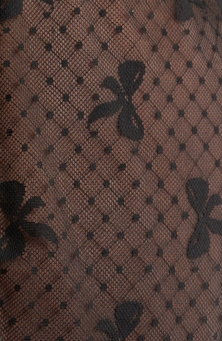 KILO BRAVA Bow Dotted Mesh Shorts, Alternate, color, Black