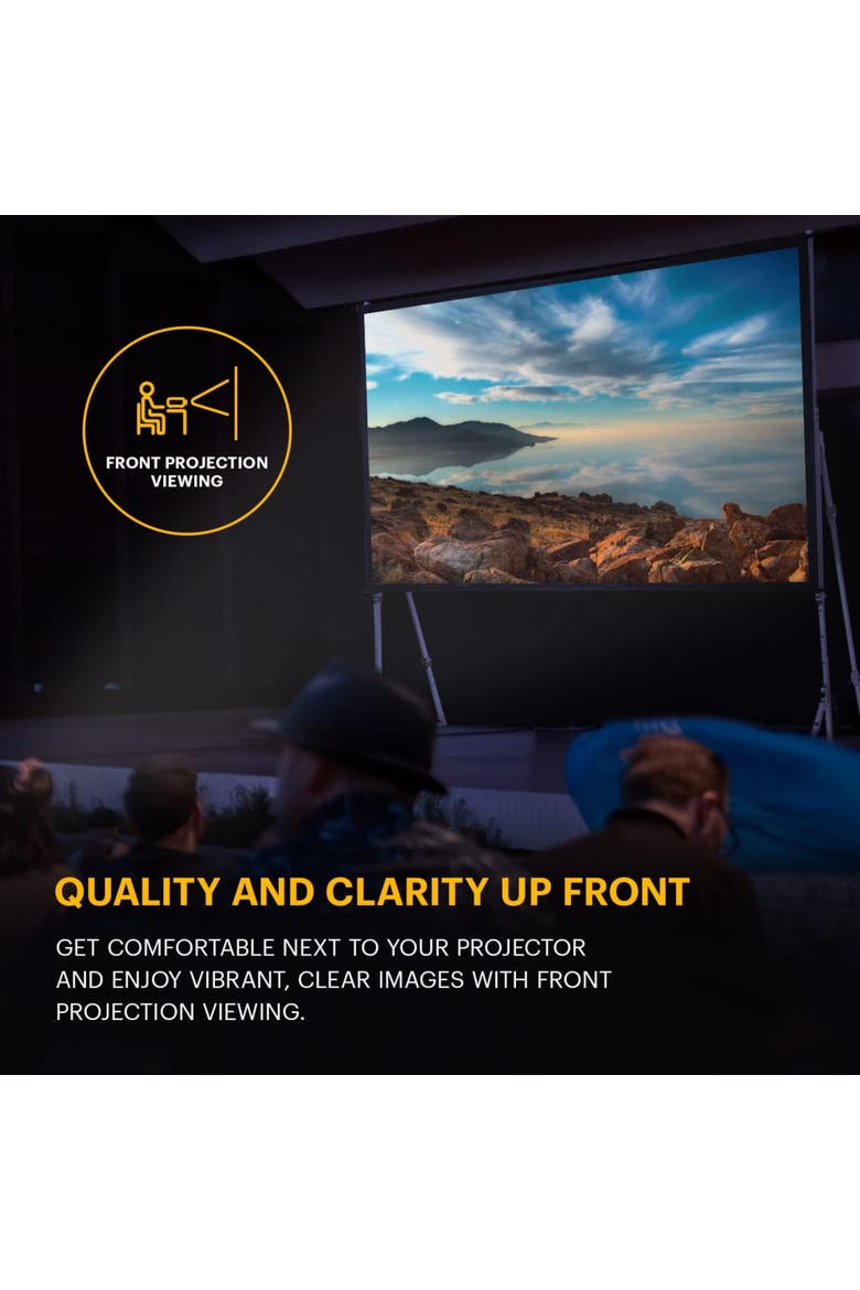 Projector Screen with Stand - Fast Fold Front Projection Screen with Tripod & Case, Alternate, color, Black