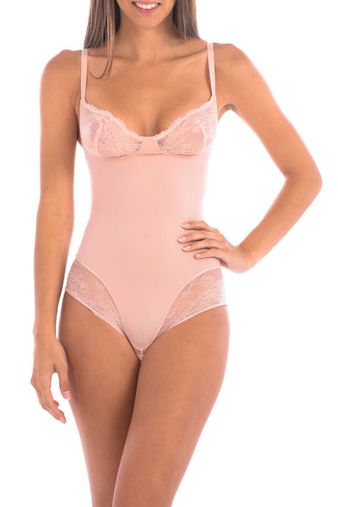 Lace Trim Slimming Bodysuit (Regular & Plus)