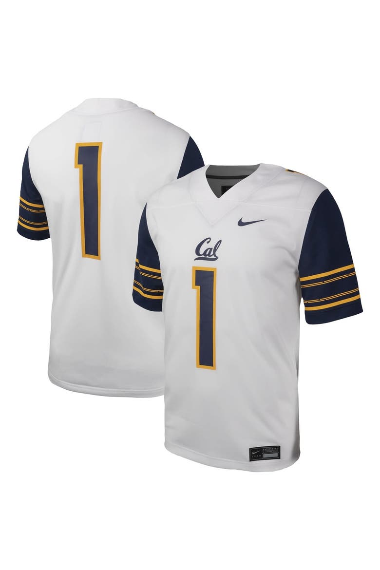 Men's Nike #1 White Cal Bears Untouchable Football Replica Jersey, Alternate, color, White