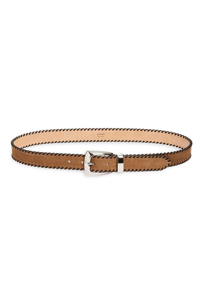 Benny Whipstitch Leather Belt, Main, color, DATTERO