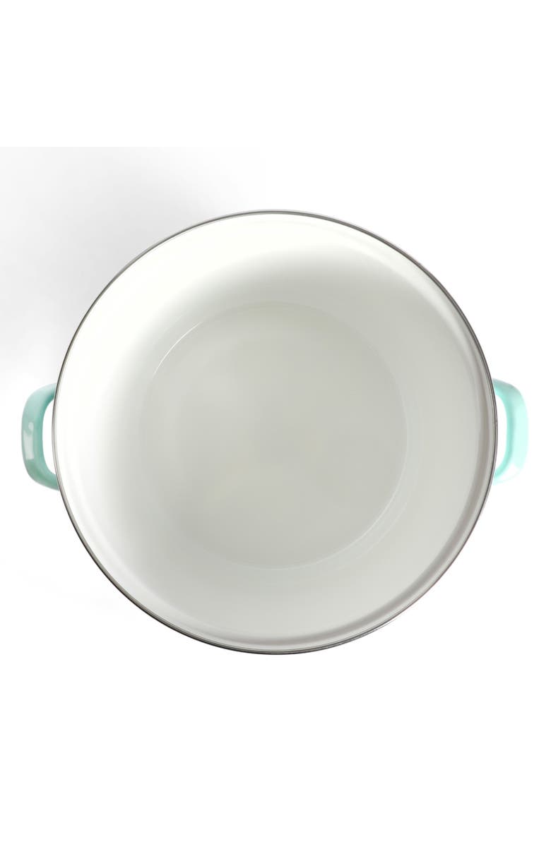 MARTHA STEWART Thayer 12-Quart Enameled Steel Stock Pot with Metal Lid, Alternate, color, Martha Blue
