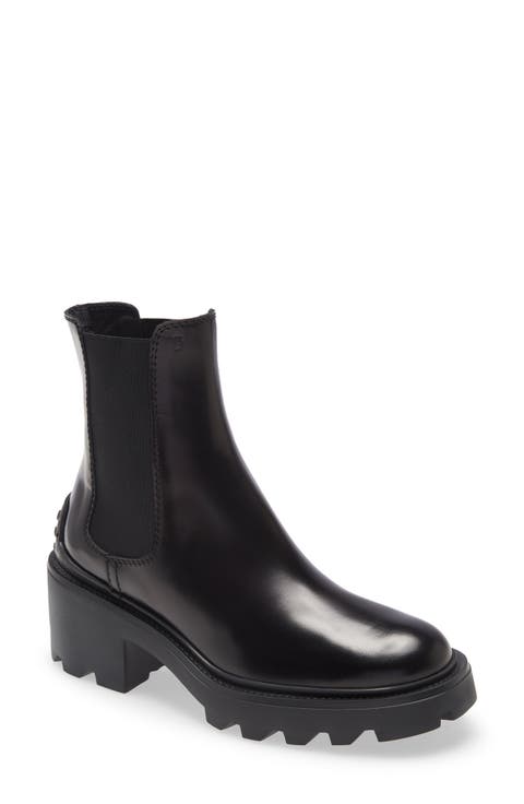 NEW Tod's Block Heel Chelsea Ankle Boots Sz 9 Beige