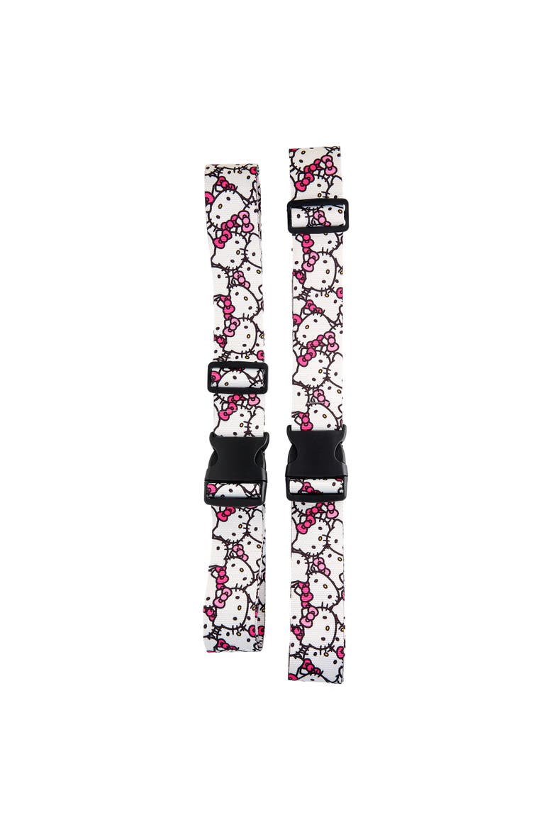 Luggage Strap, 2-Piece Set, Alternate, color, White, Pink