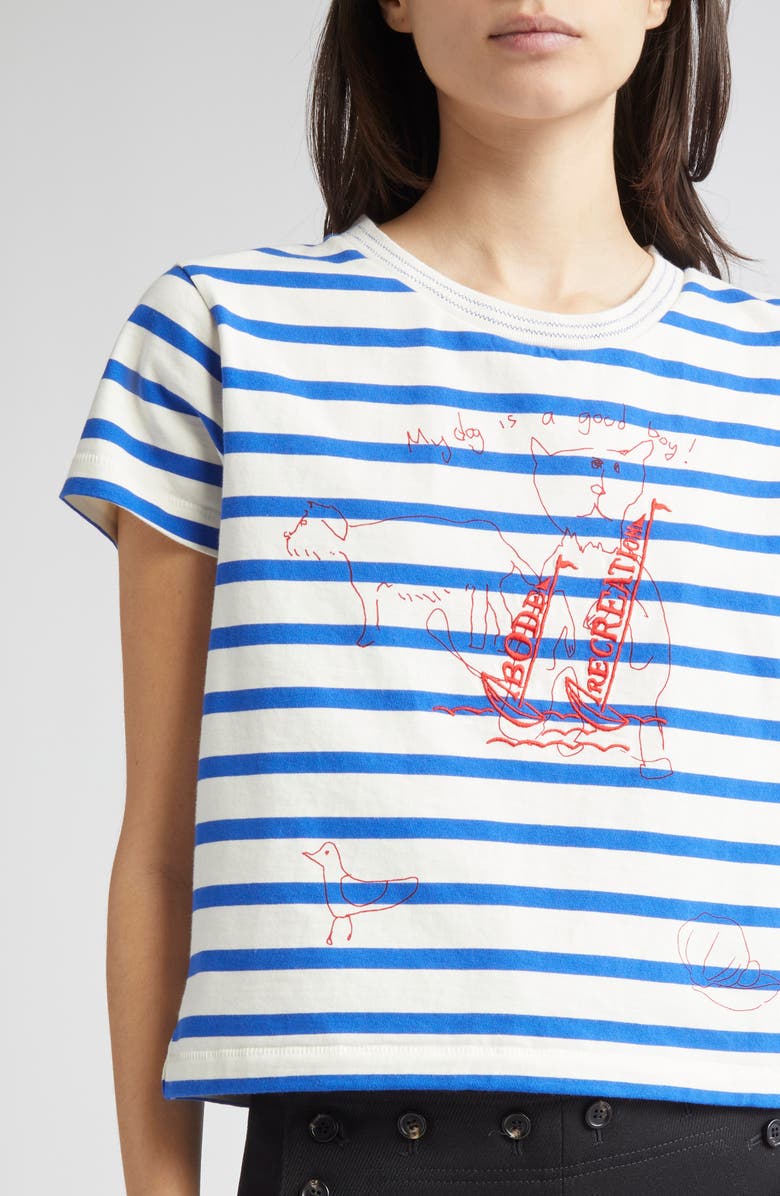 Bode Margate Sails Stripe T-Shirt, Alternate, color,