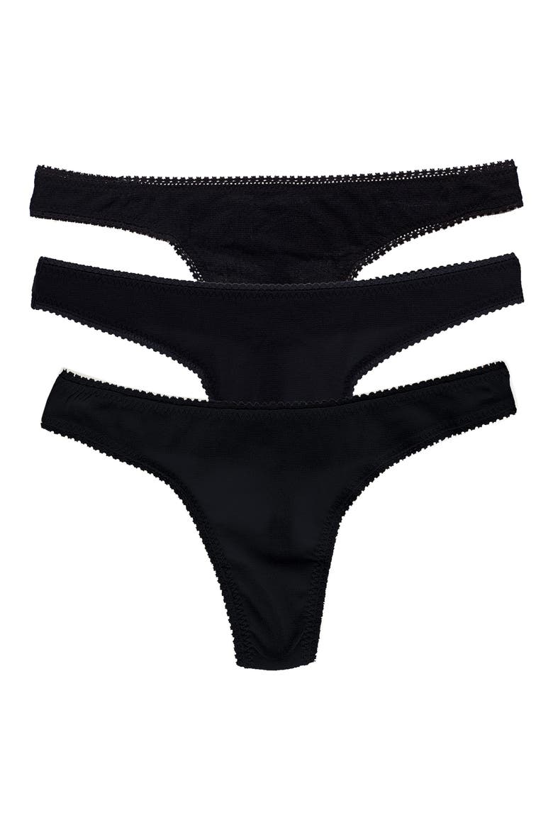 3-Pack Mesh Thongs, Main, color, BLACK