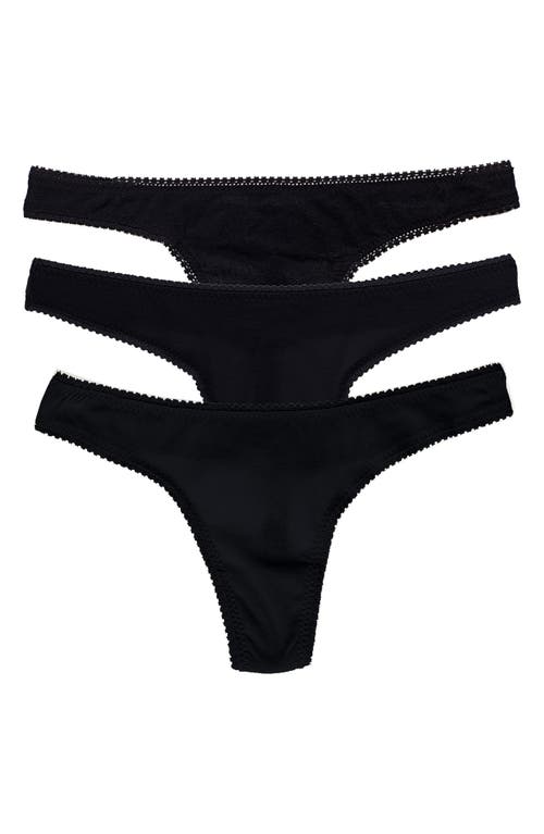 On Gossamer 3-Pack Mesh Thongs in Black 