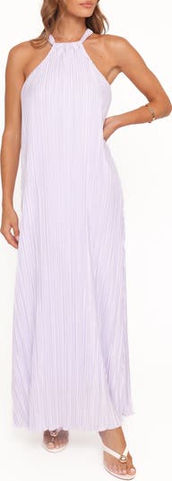 slim fit dress slacks Melody Plisse Halter Maxi Dress