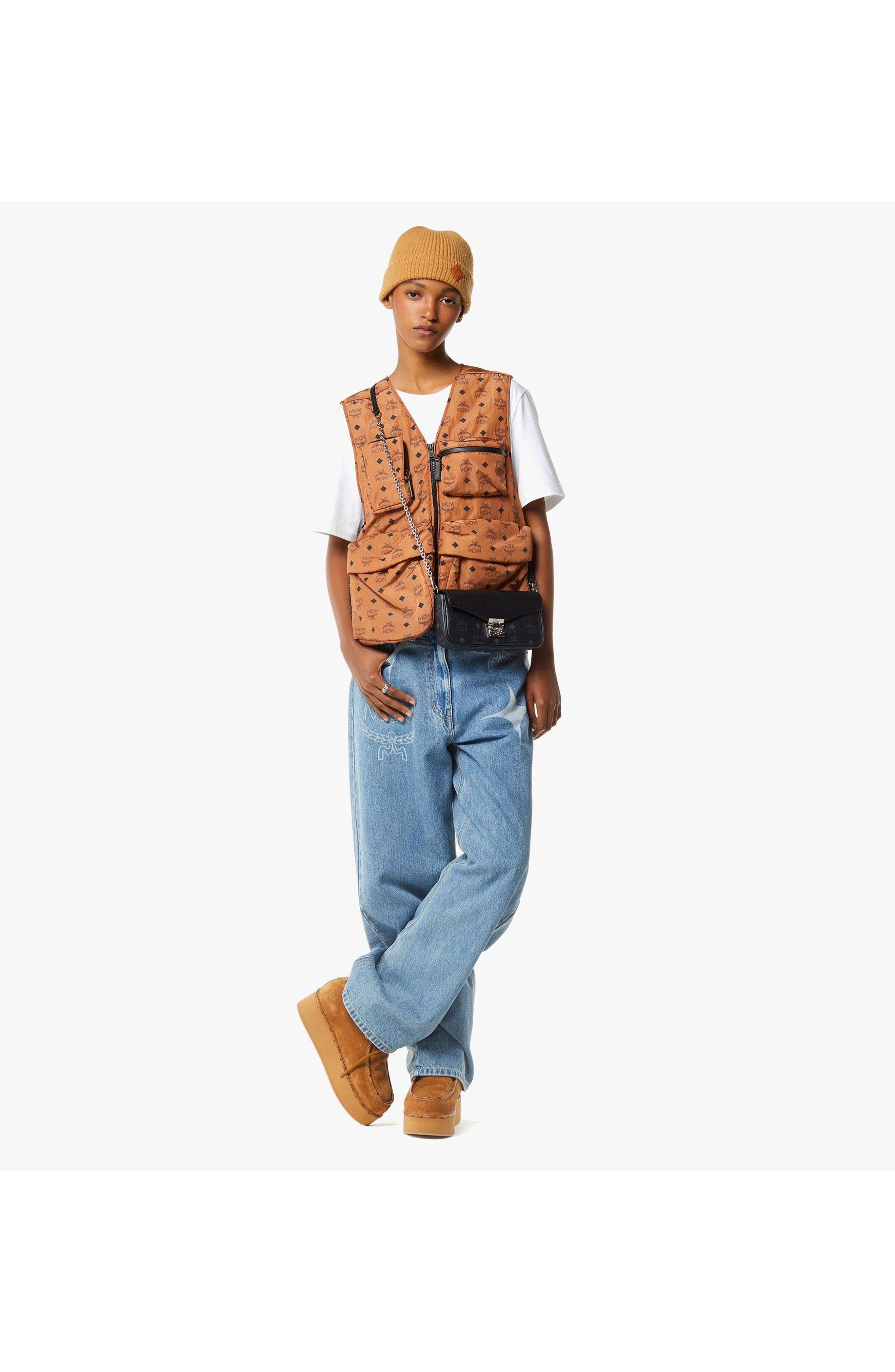 MCM Tracy Crossbody in Visetos Leather Mix, Alternate, color, Black